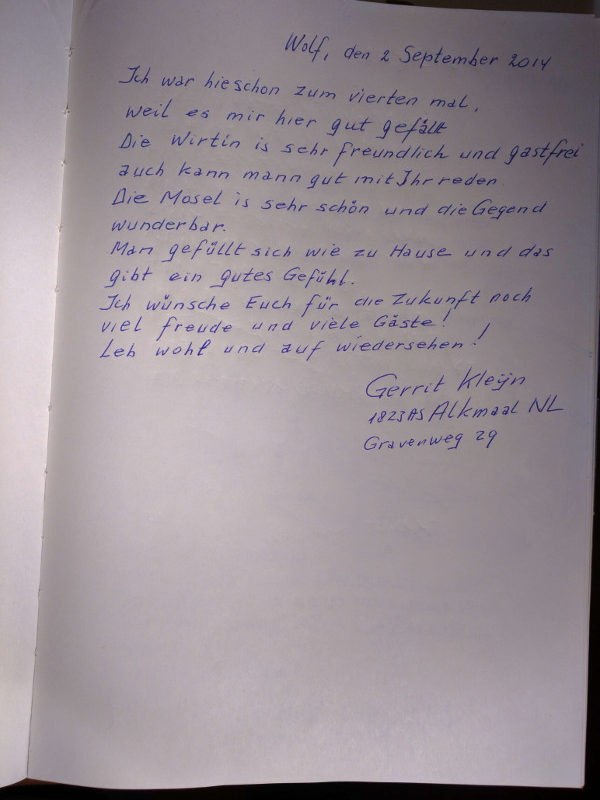 Stammkunde Gerrit aus den Niederlande unsere-gäste