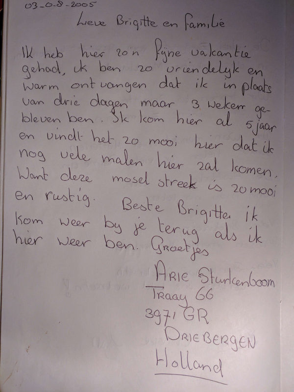 2005 Gäste aus den Niederlande Moselurlaub-2005